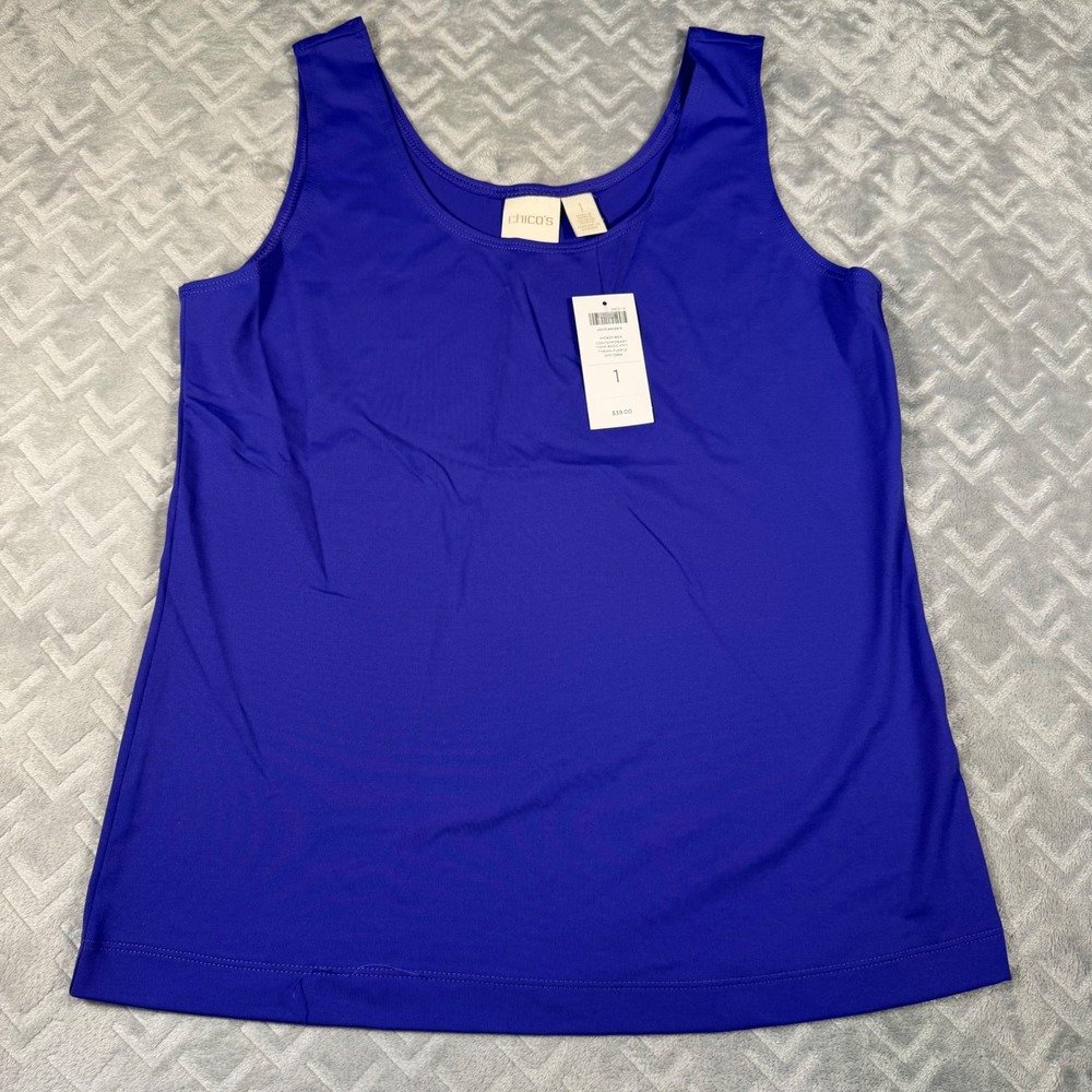 Chico's Women's Tank Top Size Medium (1) Tyrian Purple Sleeveless Shirt NWT